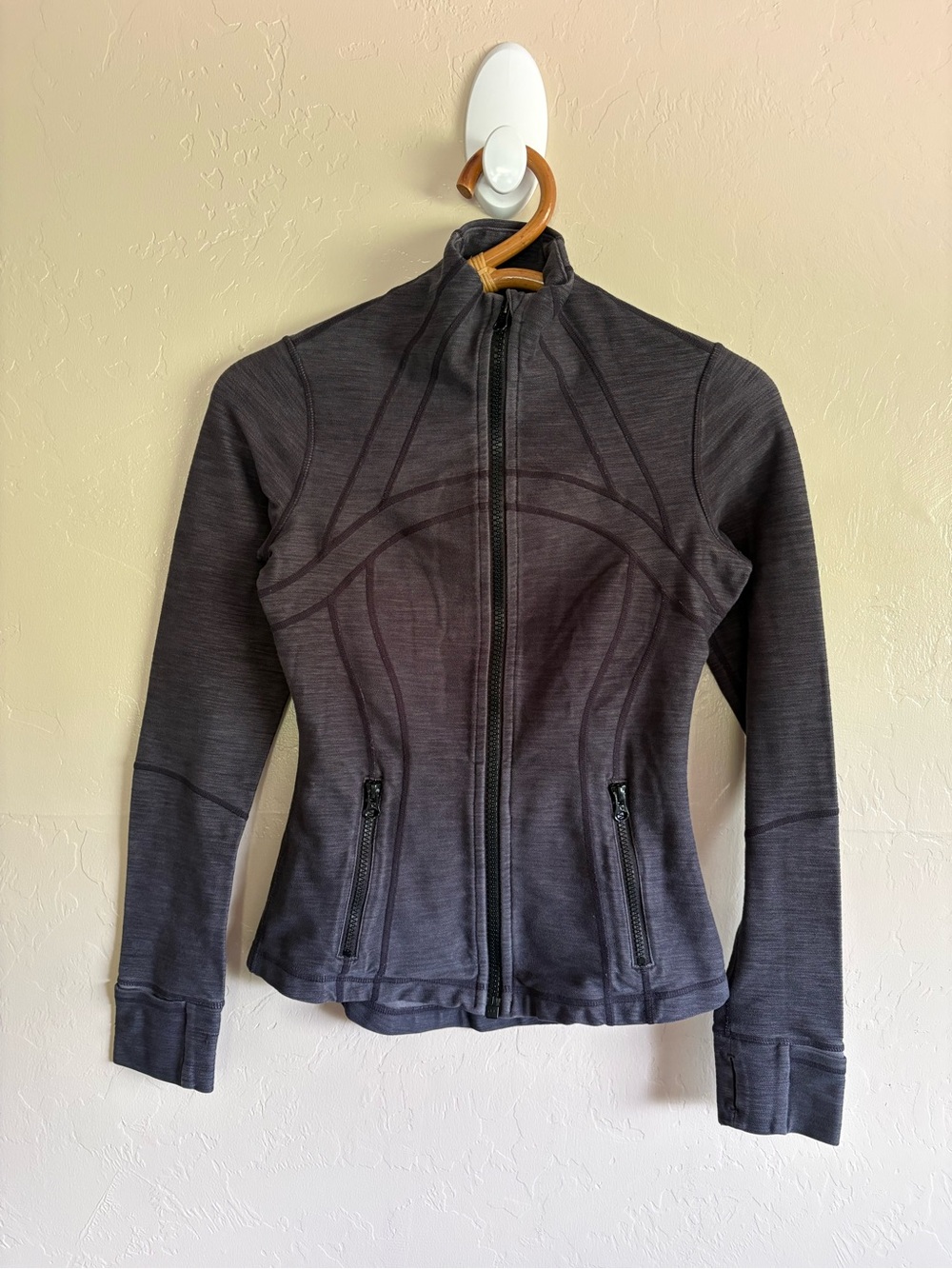 Lululemon Define Heathered Grey Athletic Workout Full Zip Up Jacket Size 4